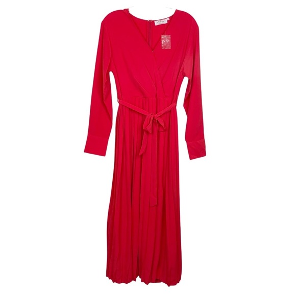 Stitch Fix l KATIE STURINO Arnette Red Pleated Midi Dress, Small - Picture 6 of 13